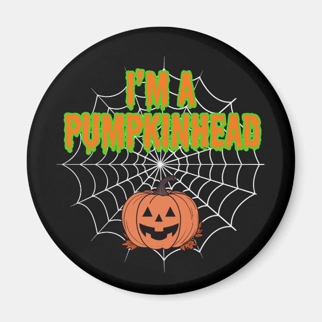 Imã Sou um Pumpkinhead com teia (Frente)