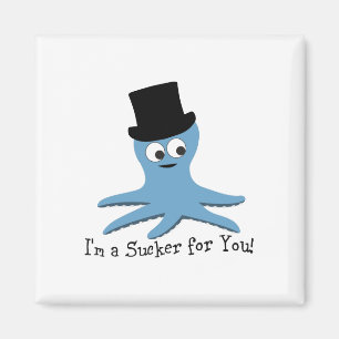 Imã Sou um Sucker para você! Octopus azul