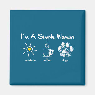 Imã Sou Uma Mulher Simples Sol Café Cachorro Pata Fofo