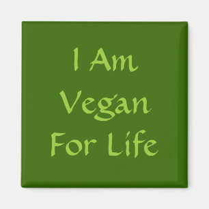Imã Sou Vegan Para A Vida. Verde. Slogan. Personalizad