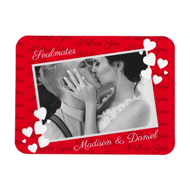 Ímã Soulmates Eu Te Amo Foto Romântica Personalizada (Horizontal)