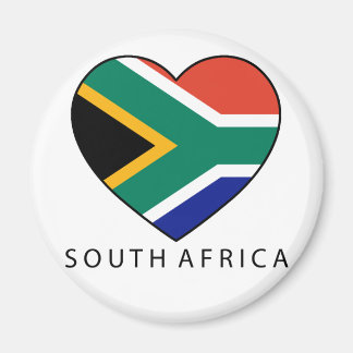 Imã South Africa Heart with black SOUTH AFRICA