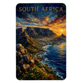 Ímã South Africa: Sunset Glow Table Mountain Art Souve