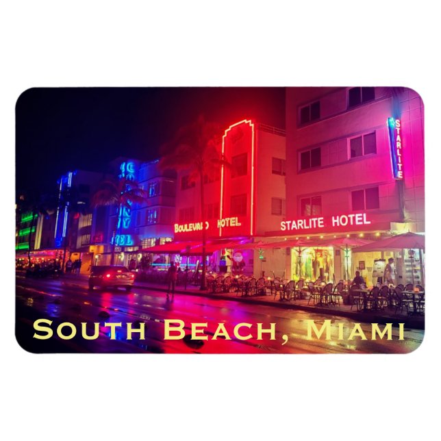Ímã South Beach, Miami, Florida Art Deco Magnet (Horizontal)