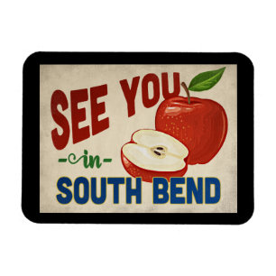 Ímã South Bend Indiana Apple - Viagens vintage