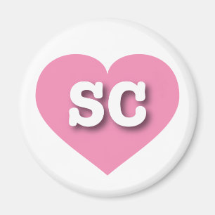 Imã South Carolina Pink Heart - Eu amo SC