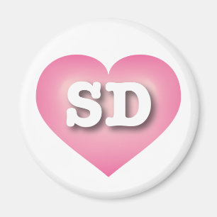 Imã South Dakota Pink Fade Heart - I love SD