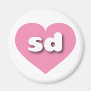 Imã South Dakota Solid Pink Heart - Amor