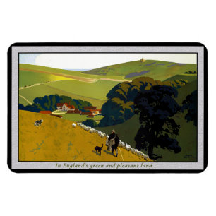 Ímã South Downs Terra Verde e Agradável da Inglaterra