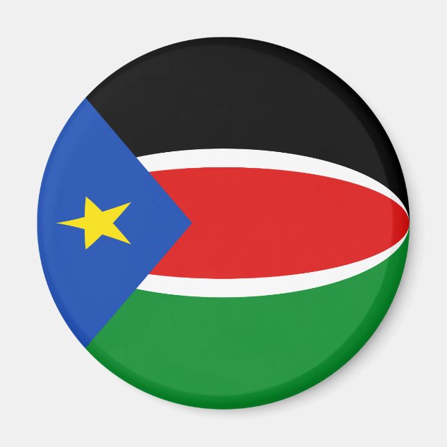 Imã South Sudan Fisheye Flag Magnet (Frente)