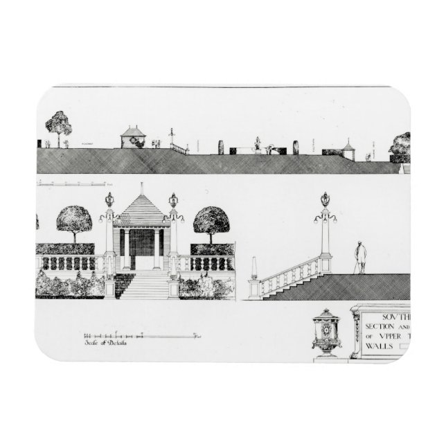 Ímã Southport: Seção e Detalhes do Terraço Superior e (Horizontal)