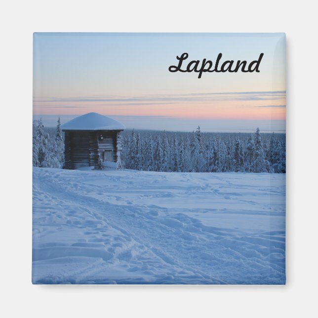 Imã Souvenir Couché de soleil en Laponie (Frente)