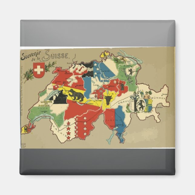 Imã Souvenir De La Suisse, Vintage (Frente)