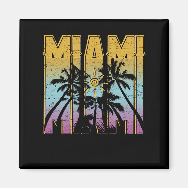 Imã Souvenir de Miami Vacation - Roupa de Retro Beach (Frente)