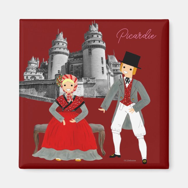 Imã Souvenir de Picardie, França (Frente)
