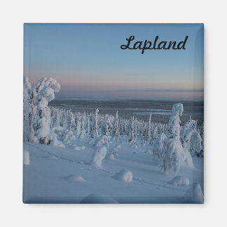 Imã Souvenir Forêt enneigée de Laponie