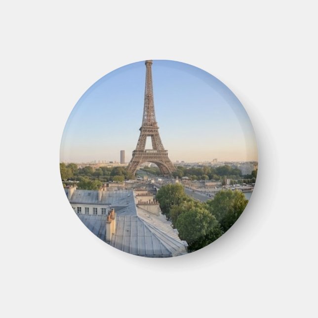 Imã Souvenir Personalizado do Horizonte de Paris (Frente)
