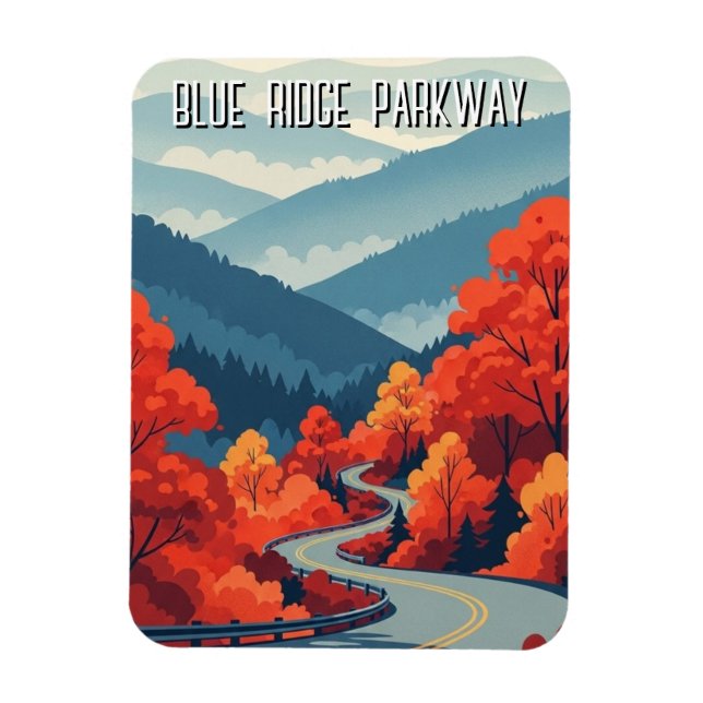 Ímã Souvenir Vintage da Blue Ridge Parkway (Vertical)