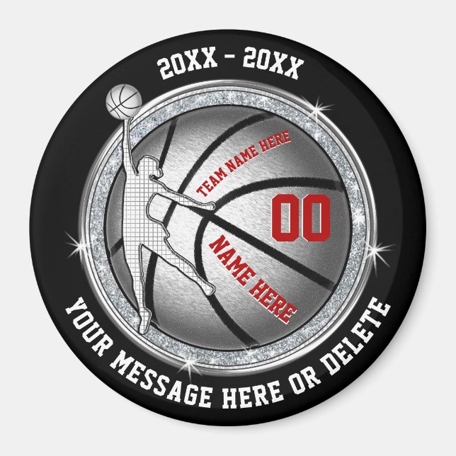 Imã Souvenirs de basquete baratos para raparigas, negr (Frente)