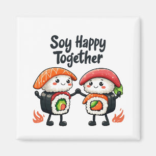 Imã Soy feliz juntos Sushi Kawaii Comida japonesa