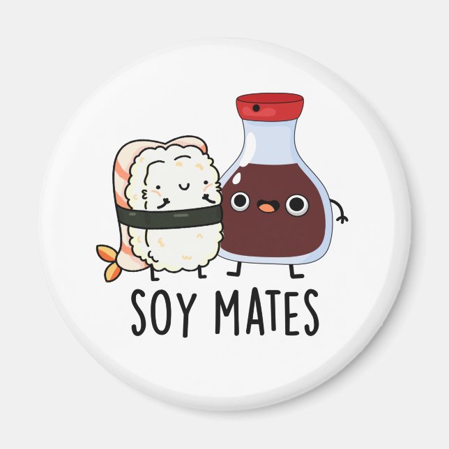 Imã Soy Mates Engraçados Molho De Soja (Frente)