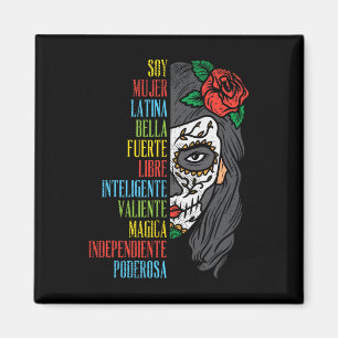 Imã Soy Mujer Latina Sugar Crânio Mulheres Cinco de Ma