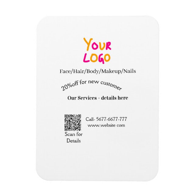 Ímã Spa massage salon discount offer services contact  (Vertical)