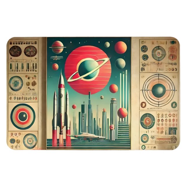 Ímã Space Age Interplanetary Coordinates Alien Relic (Horizontal)