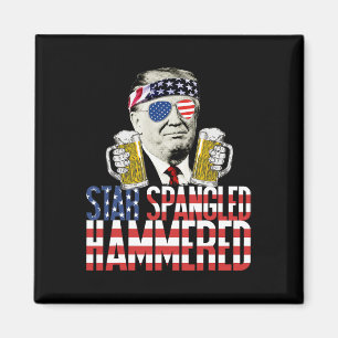 Imã Spangled Hammered Presidente Donald Trump Beer Lov