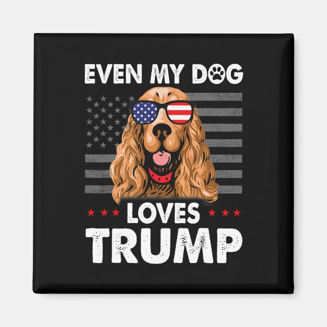Imã Spaniel Até Meu Cachorro Adora Trump Engraçado (Frente)