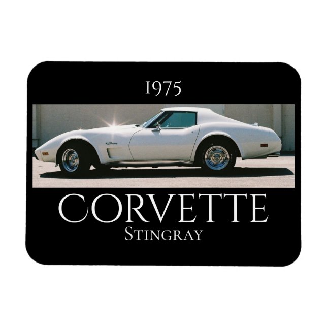 Ímã Sparkling White '75 Corvette (Horizontal)
