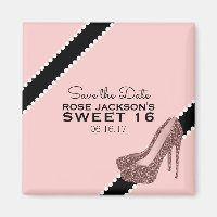 Sparkly Stiletto Heel Sweet 16 Salve a data rosa
