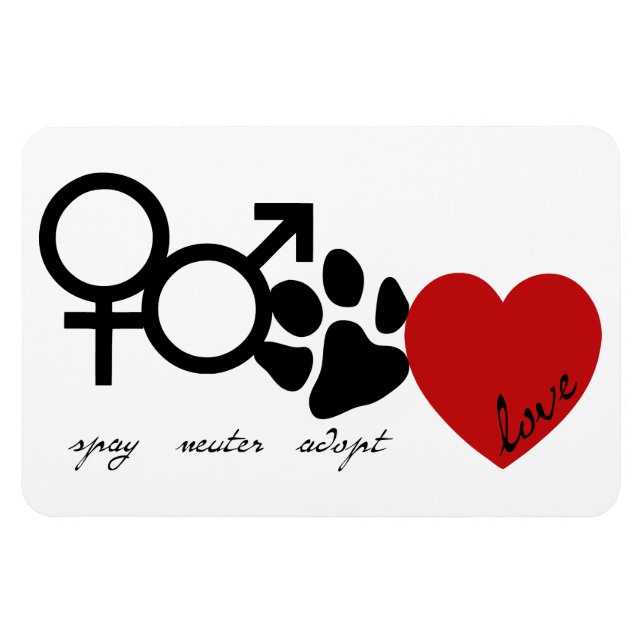 Ímã Spay-Neuter-Adopt-Love (Horizontal)