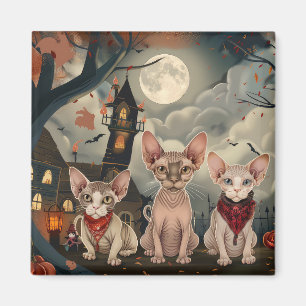 Imã Sphynx Cat Halloween Spooky