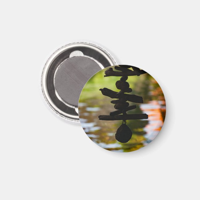 Imã Spiritual Driftwood Bali Circle Magnet (Front/Back)