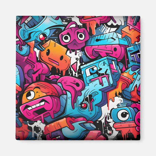 Imã Splash de Arte na Rua do Grafite Urbano (Frente)