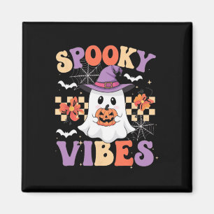 Imã Spookes Vibes Ghost Retro Groovy Halloween Kids Gi