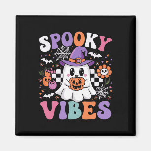 Imã Spookes Vibes Ghost Retro Groovy Halloween Kids Gi