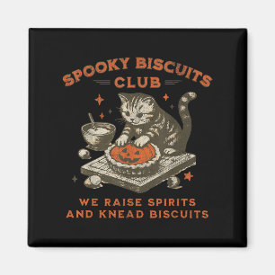 Imã Spooky Biscuits Club Cat, Dia de as Bruxas engraça