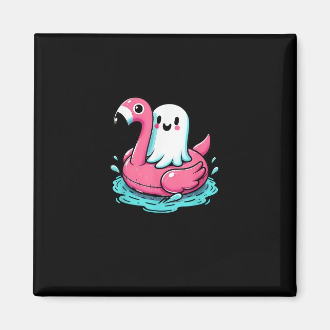 Imã Spooky Flamingo Funny Spooky Verão (Frente)