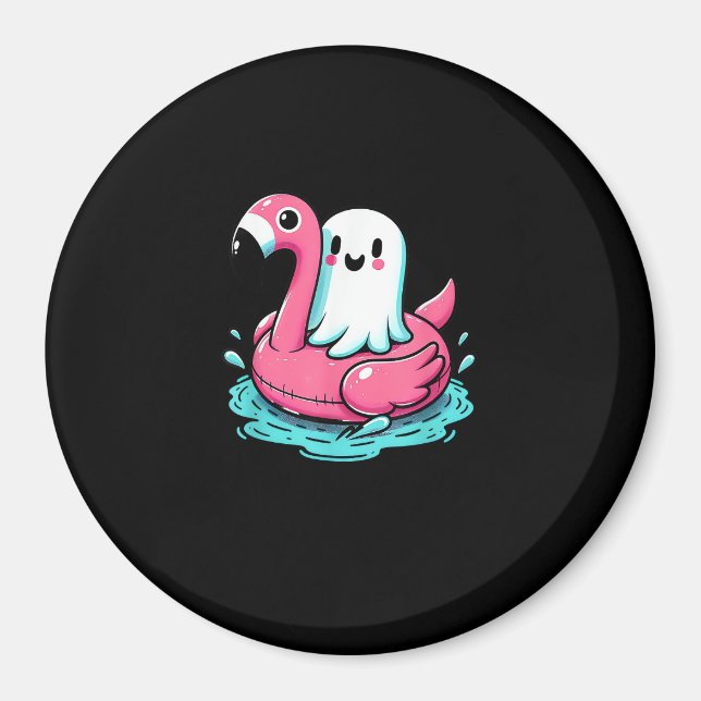 Imã Spooky Flamingo Funny Spooky Verão (Frente)