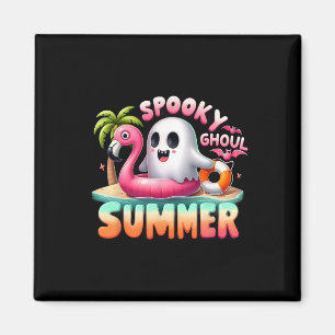 Imã Spooky Ghoul Summer Funny Ghost Flamingo Summer Va
