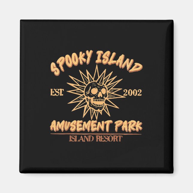 Imã Spooky Island Est 2002 Amusement Park Skull Hallow (Frente)