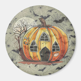 Imã Spooky Pumpkin com Bats Magnet