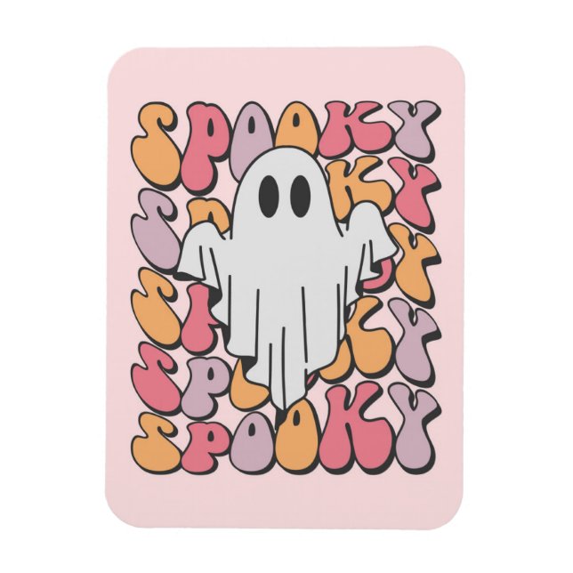 Ímã Spooky Retro Ghost (Vertical)