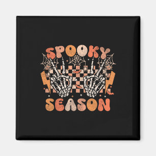 Imã Spooky Season Halloween Skeleton Costume Retro Gro