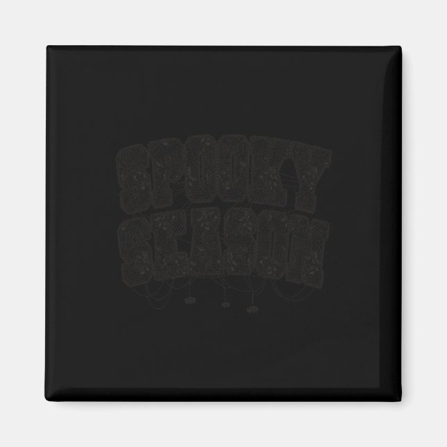 Imã Spooky Season Halloween Spider Webs Varsity Text W (Frente)