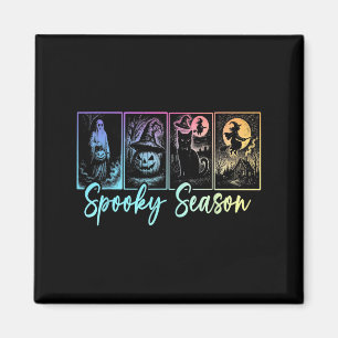 Imã Spooky Season Retro Halloween Horror Ghost Pumpkin
