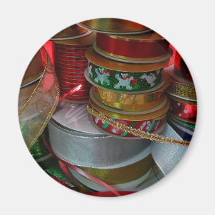 Imã Spools de Férias de Natal Vermelho e Dourado