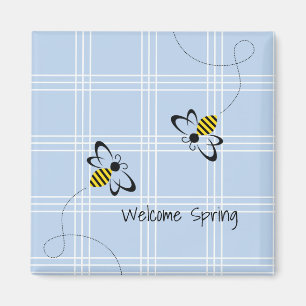 Imã Spring Home Decor with Bees Doormat